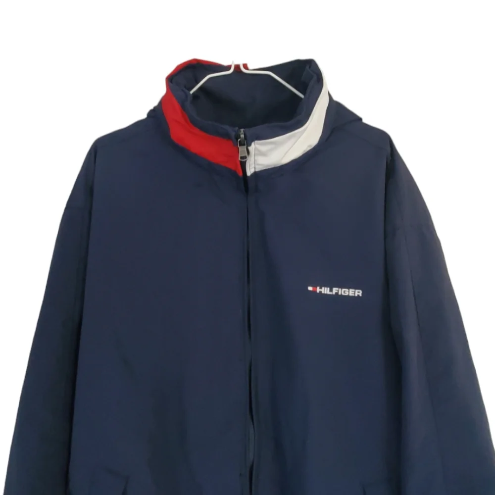 Tommy Hilfiger Blue Hooded Nylon Men's Jacket Large.